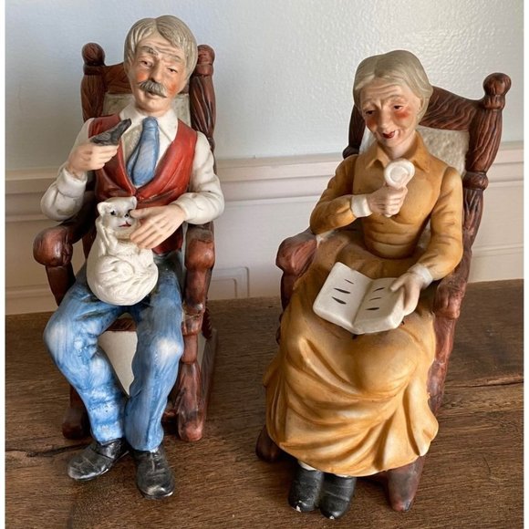 Cute vintage grandma & grandpa figurines - Picture 1 of 8